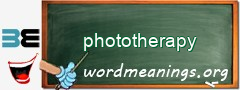 WordMeaning blackboard for phototherapy